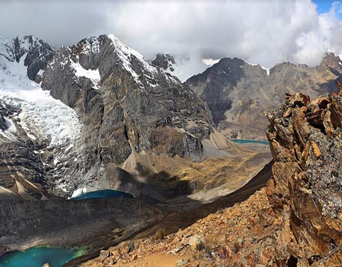 Huayhuash mountain range trekking route